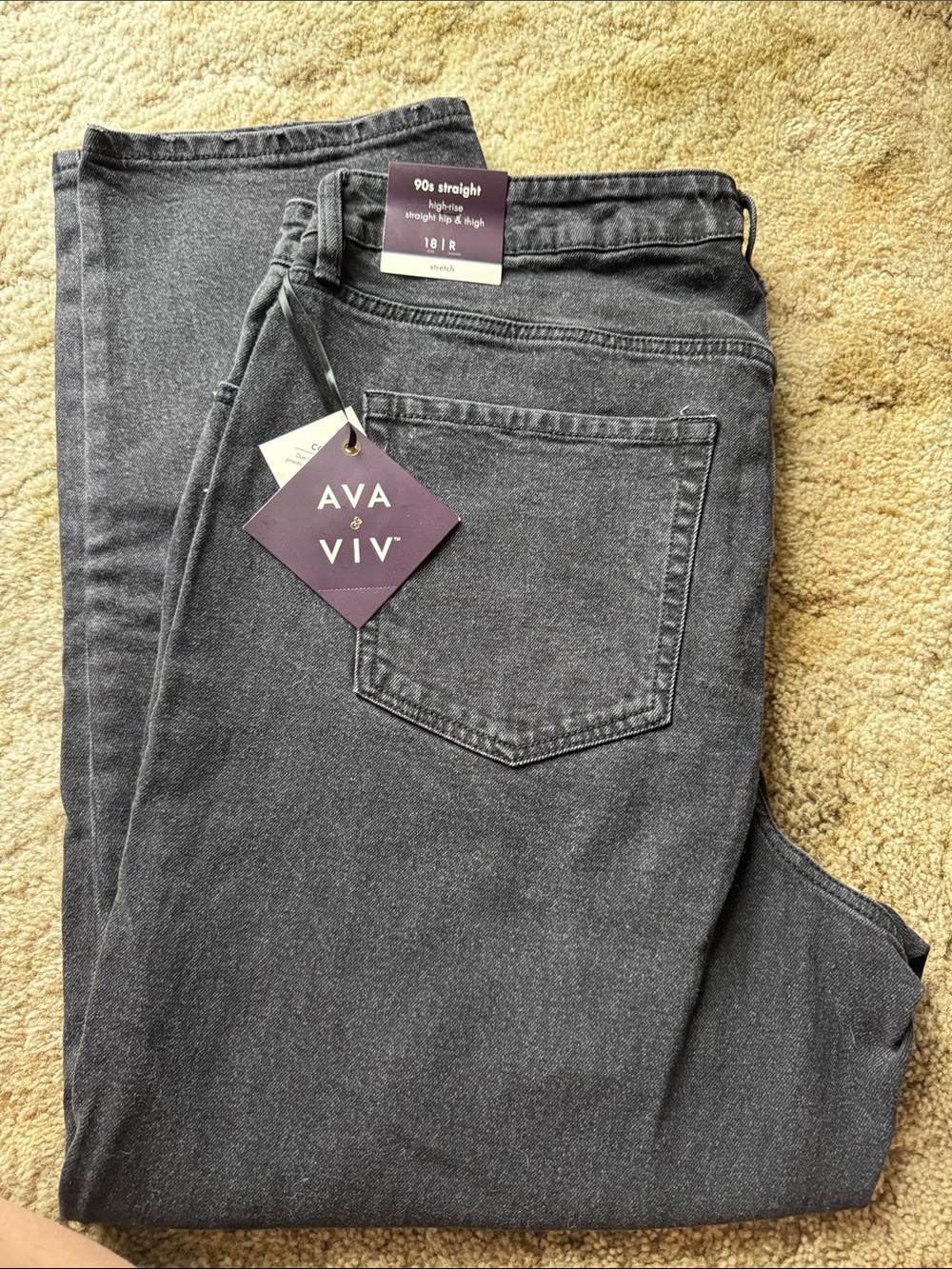 Ava & Viv Men's Straight Black Wash Jeans